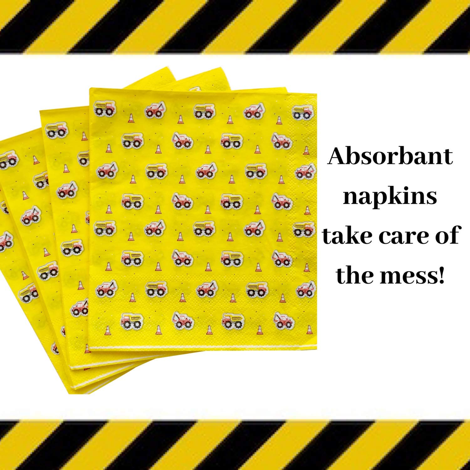 DK&Co. At Home Construction Birthday Party Supplies Plate Set - 24pc Toddler Utensils, Excavator & Construction Theme Party Plates for Kids, Perfect for Digger Themed Celebrations & Baby Shower Events