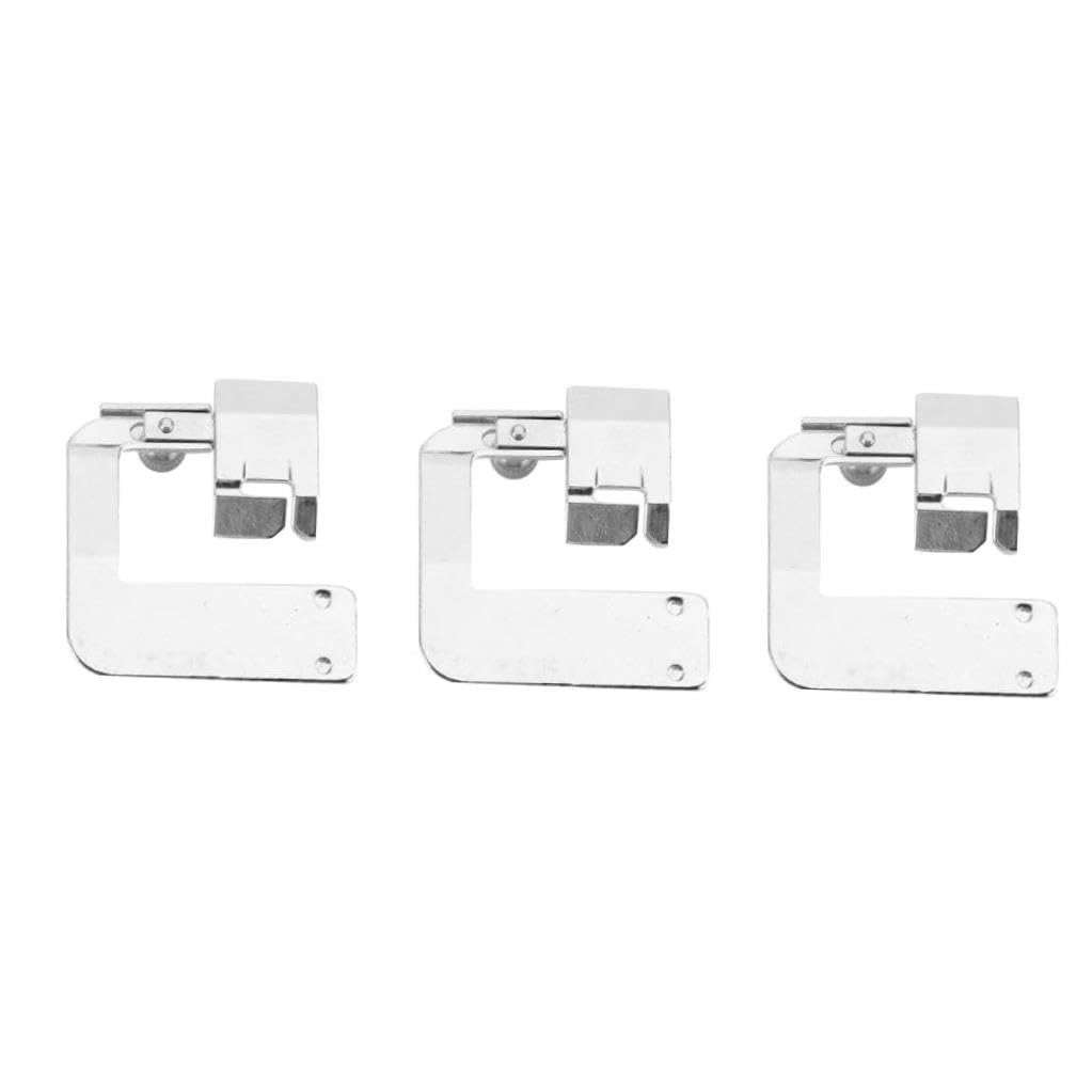 3Pcs Sewing Machine Presser Feet Set - Hemming, Binding & Bias Tape Making Foot Kit with Rolled Hem & Binder Attachments | Perfect for Quilting, Dressmaking & DIY Sewing Projects | Sewing Machine Accessories