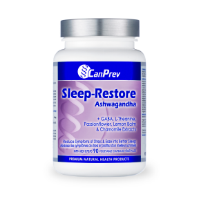 Canprev Sleep Restore Ashwagandha 90 VCaps - Natural Sleep Aid Supplement for Stress Relief & Relaxation - Perfect for Nighttime Use & Insomnia Support