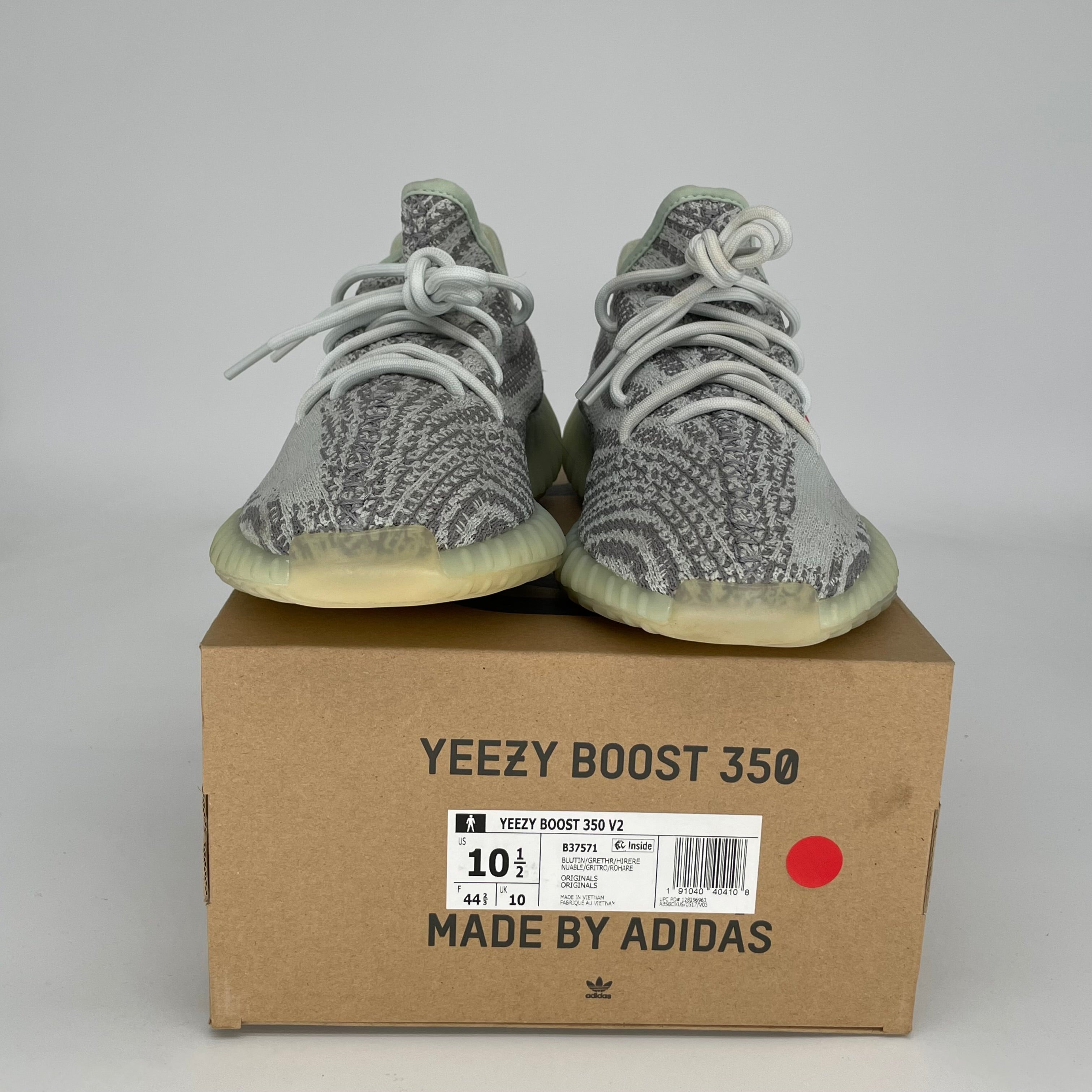 Adidas Yeezy Boost 350 V2 Blue Tint Sneakers - Men's Size 10.5 (B37571) | Comfortable Running Shoes for Casual Wear & Street Style Fashion