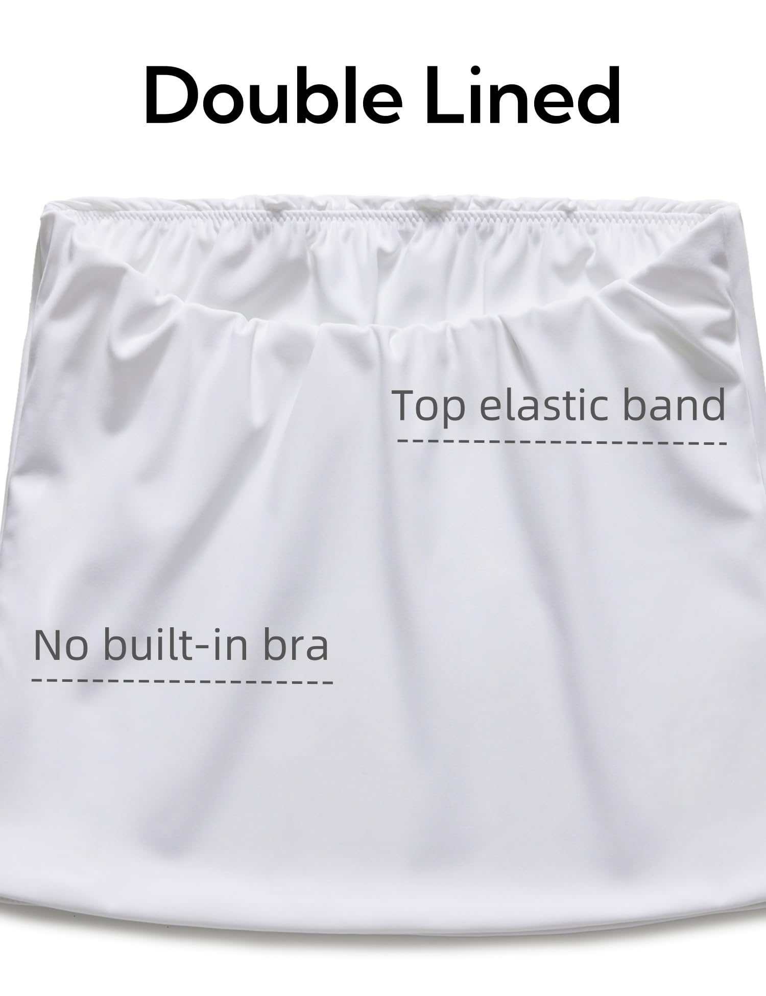 Women's Double Lined Tube Tops - Strapless Crop Tops for Summer 2025 | Seamless Stretchy Going Out Tops for Beach, Club & Casual Wear