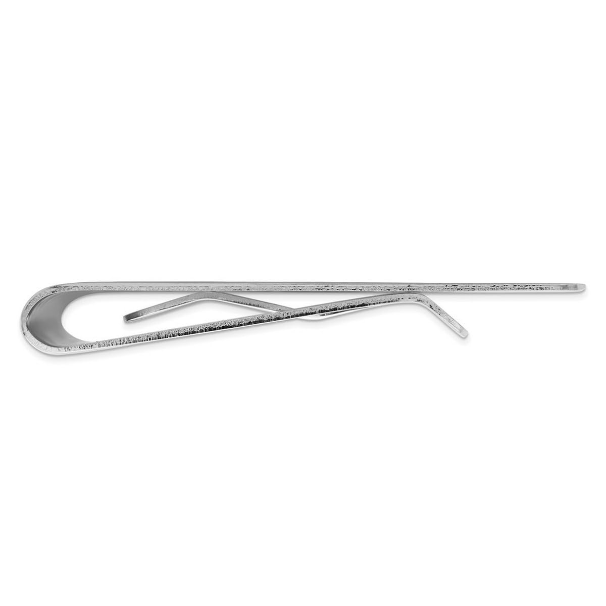 Polished Silver Plated Rhodium Money Clip for Men - 50x25mm Wide Elegant Border Design - Perfect for Gifts, Weddings & Everyday Cash Organization