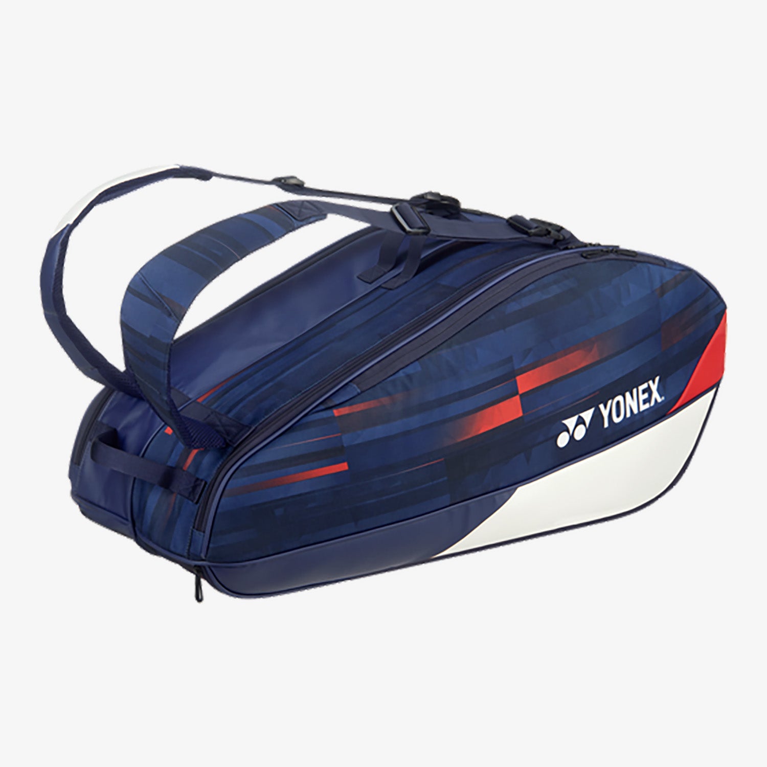 Yonex BAG26PALDWNR Pro Badminton Tennis Racket Bag (6 Pack) - White/Navy/Red Limited Edition | Perfect for Tournaments & Training Sessions