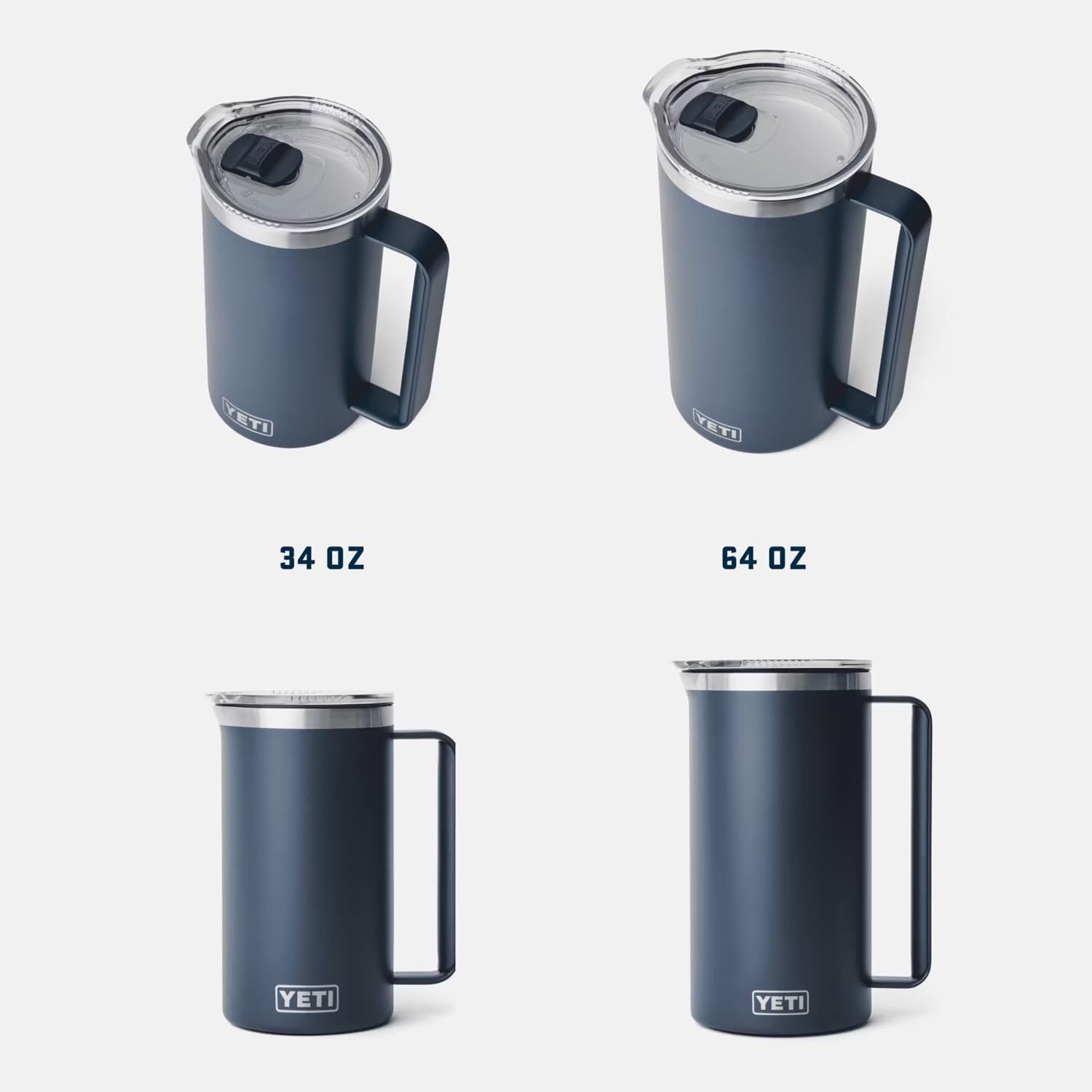 YETI Rambler 64 oz Vacuum Insulated Stainless Steel Pitcher with MagSlider Lid - White | Outdoor, Camping, BBQ & Party Drink Dispenser