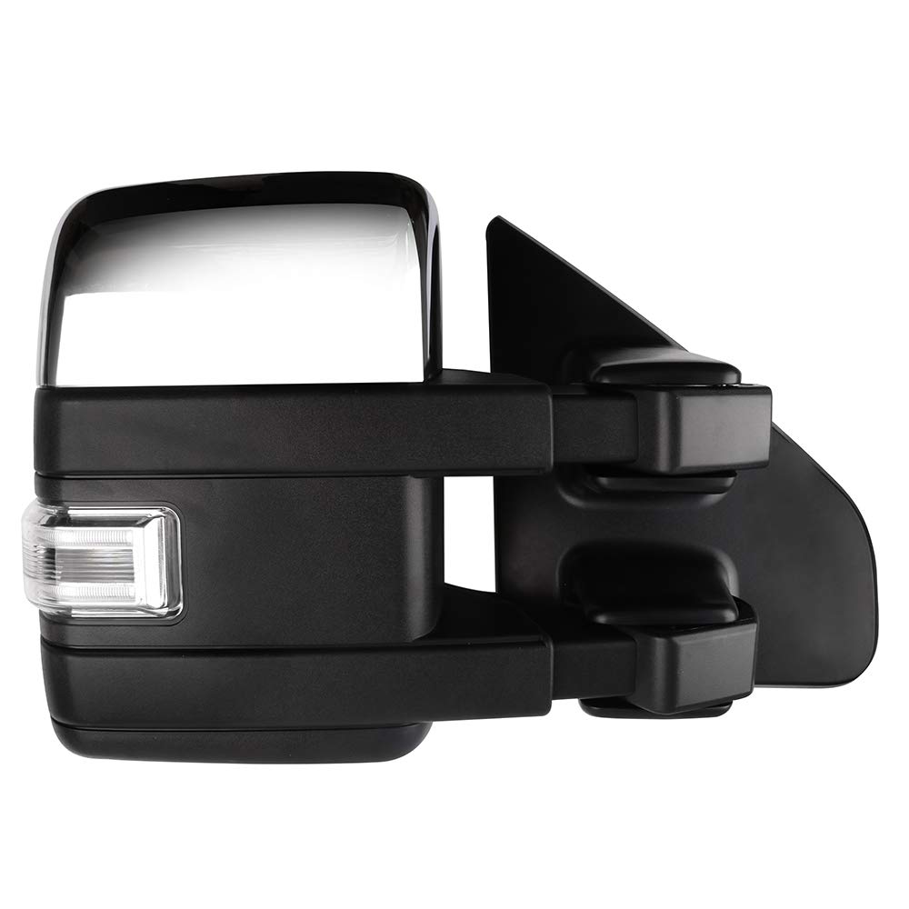 Ford F-150 Towing Mirrors (2004-2014) - Power Heated Side Mirrors with Turn Signal, Puddle Light & Chrome Housing - Perfect for Towing, Off-Roading & Night Driving