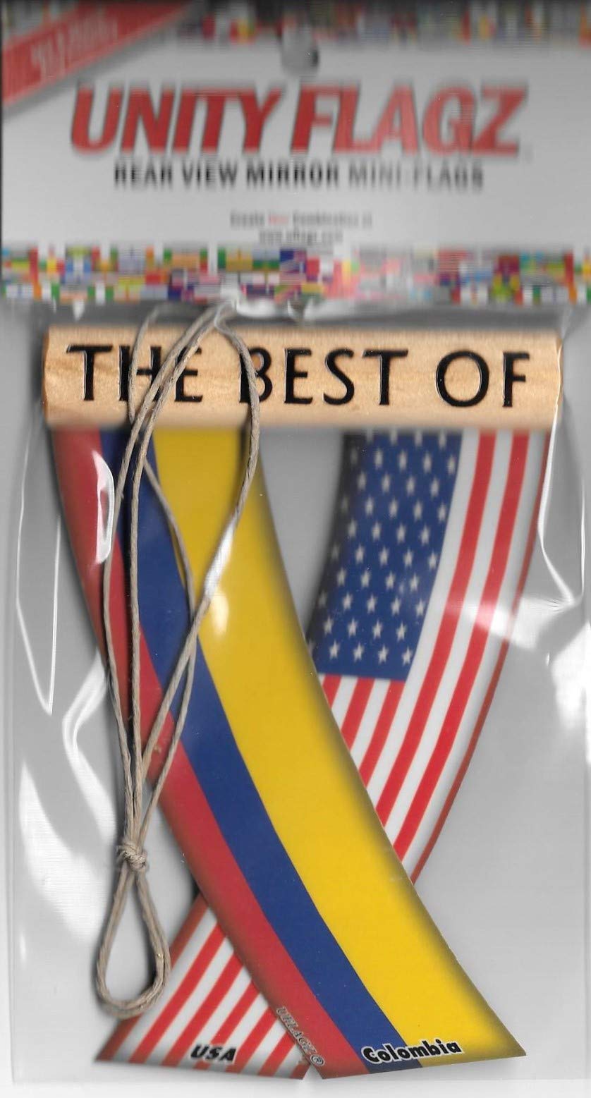 Colombian and American Unity Car Rearview Mirror Hanging Flags - Mini Banner for Cars, Trucks & SUVs - Show Your Pride on the Road | Perfect for Travel, Road Trips & Cultural Celebrations