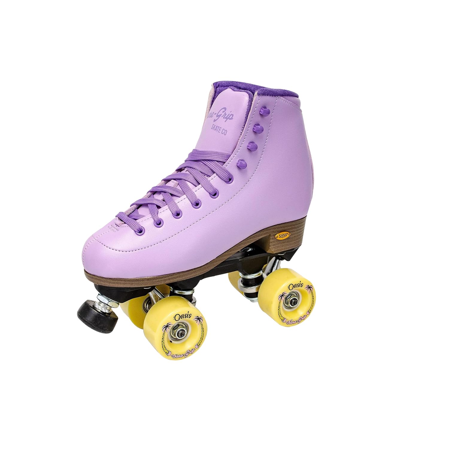 Sure-Grip Lavender Oasis Outdoor Roller Skates for Women & Men - Comfortable Quad Skates for Street, Park & Trail Skating - Perfect for Beginners & Pros (Lavender)