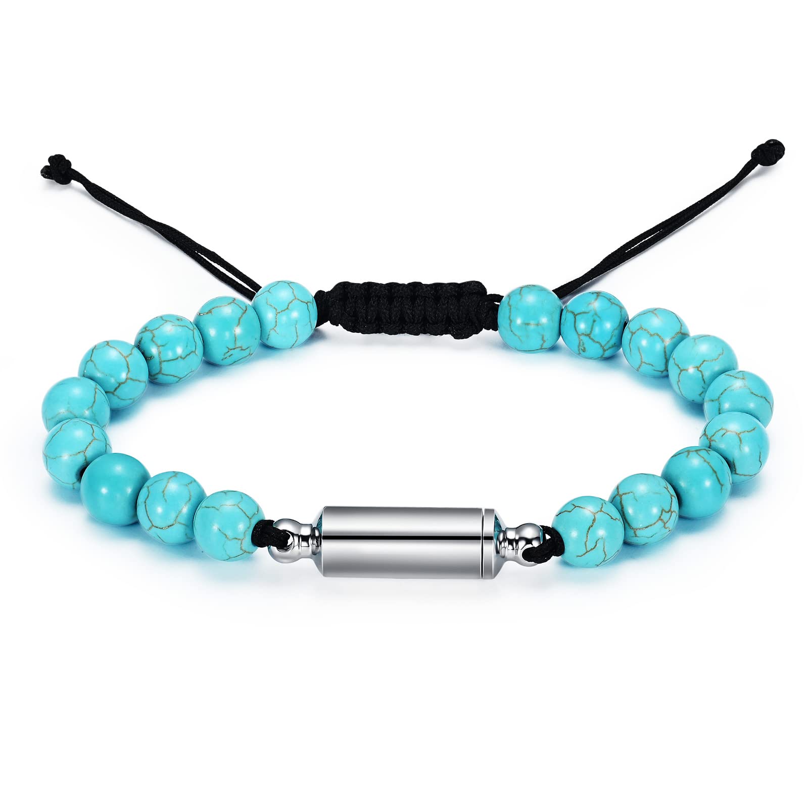 Stainless Steel Cremation Bracelet for Ashes - Adjustable Urn Jewelry with Lava Rock for Men & Women | Memorial Keepsake for Human & Pet Ashes | Perfect for Remembrance, Funerals & Everyday Wear