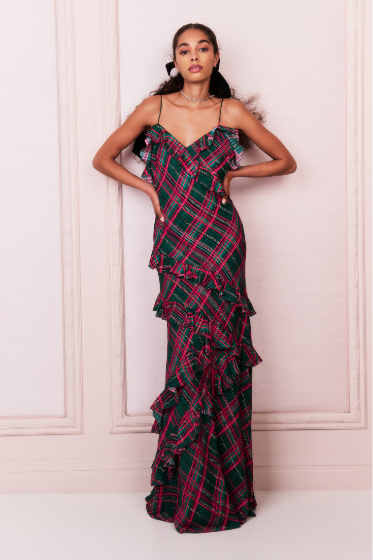 Rialto Silk Tartan Dress - Elegant Women's Plaid Dress for Fall & Winter | Perfect for Holiday Parties, Office Wear & Special Occasions