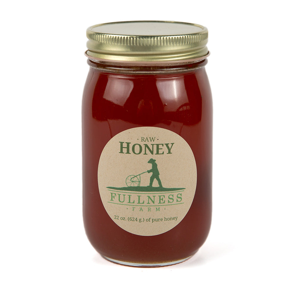 Pure Raw Unfiltered Honey - Fullness Farm Natural Honey for Tea, Baking & Healthy Lifestyle - 100% Organic, No Additives, Non-GMO
