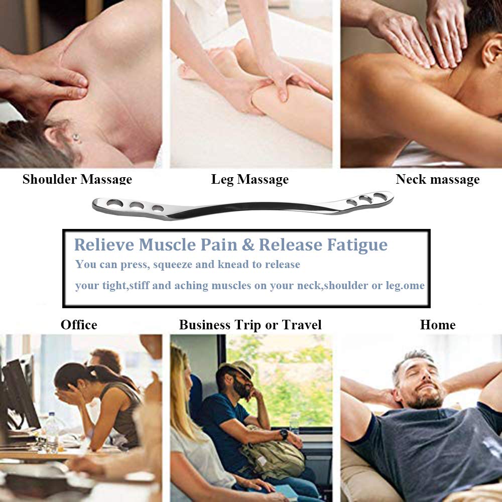 Professional Stainless Steel Gua Sha Scraping Massage Tool - 17 Inch IASTM Therapy Instrument for Soft Tissue Mobilization, Muscle Recovery & Pain Relief | Perfect for Physical Therapy, Sports Massage & Home Wellness Care