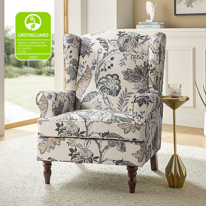 Premium Centaurs Upholstered Armchair - Modern Accent Chair with Soft Fabric & Sturdy Wooden Legs for Living Room, Bedroom, or Office Decor