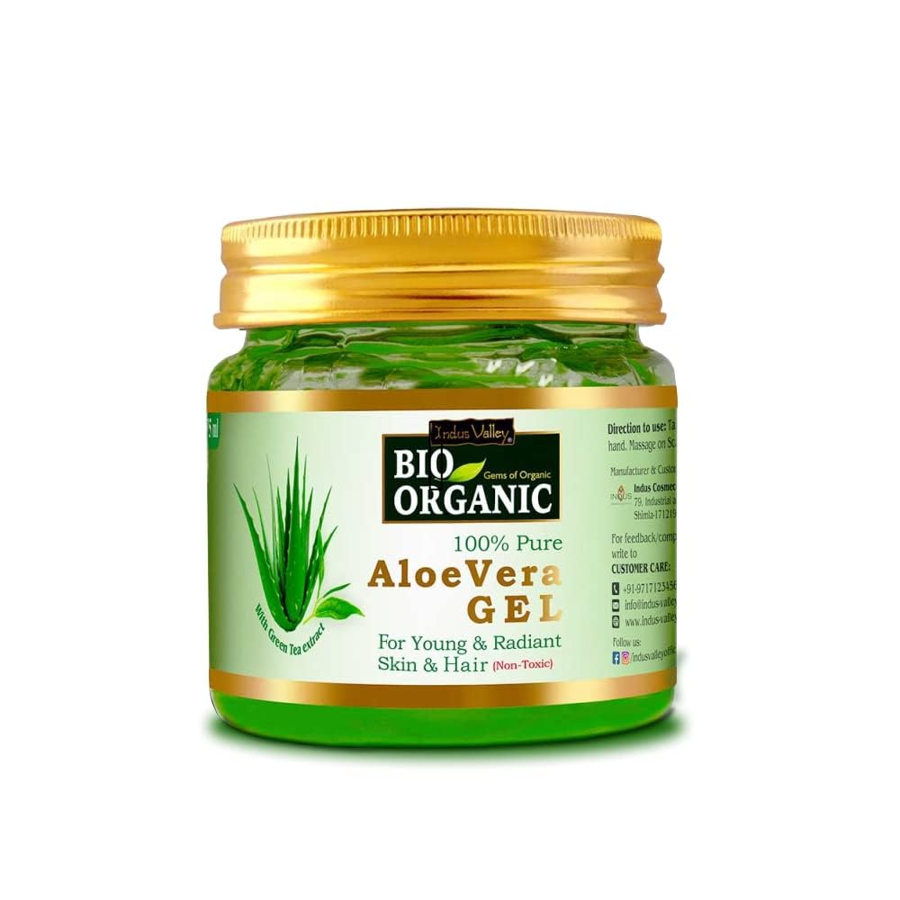 Organic Aloe Vera Gel for Acne & Scar Treatment - 175ml | Non-Toxic, Skin Brightening & Hydrating | Perfect for Daily Skincare, Sunburn Relief & After-Shave Care