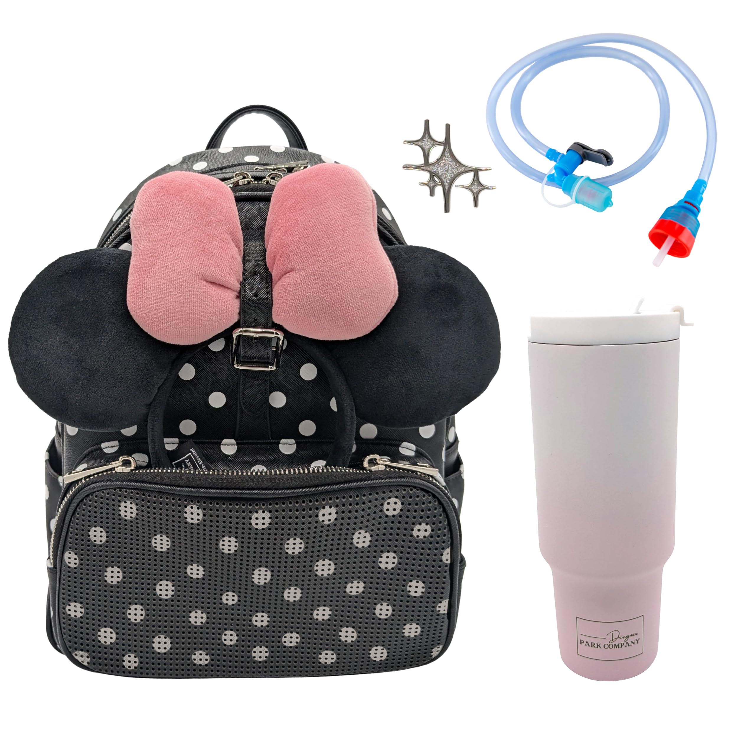 **Waterproof Hydration Backpack with 30oz Insulated Tumbler - Lightweight Laptop Daypack for Women, Perfect for Hiking, Travel, Work & Camping - Stylish Polka Dot Design (Ideal for Commuting, Gym & Outdoor Adventures)**