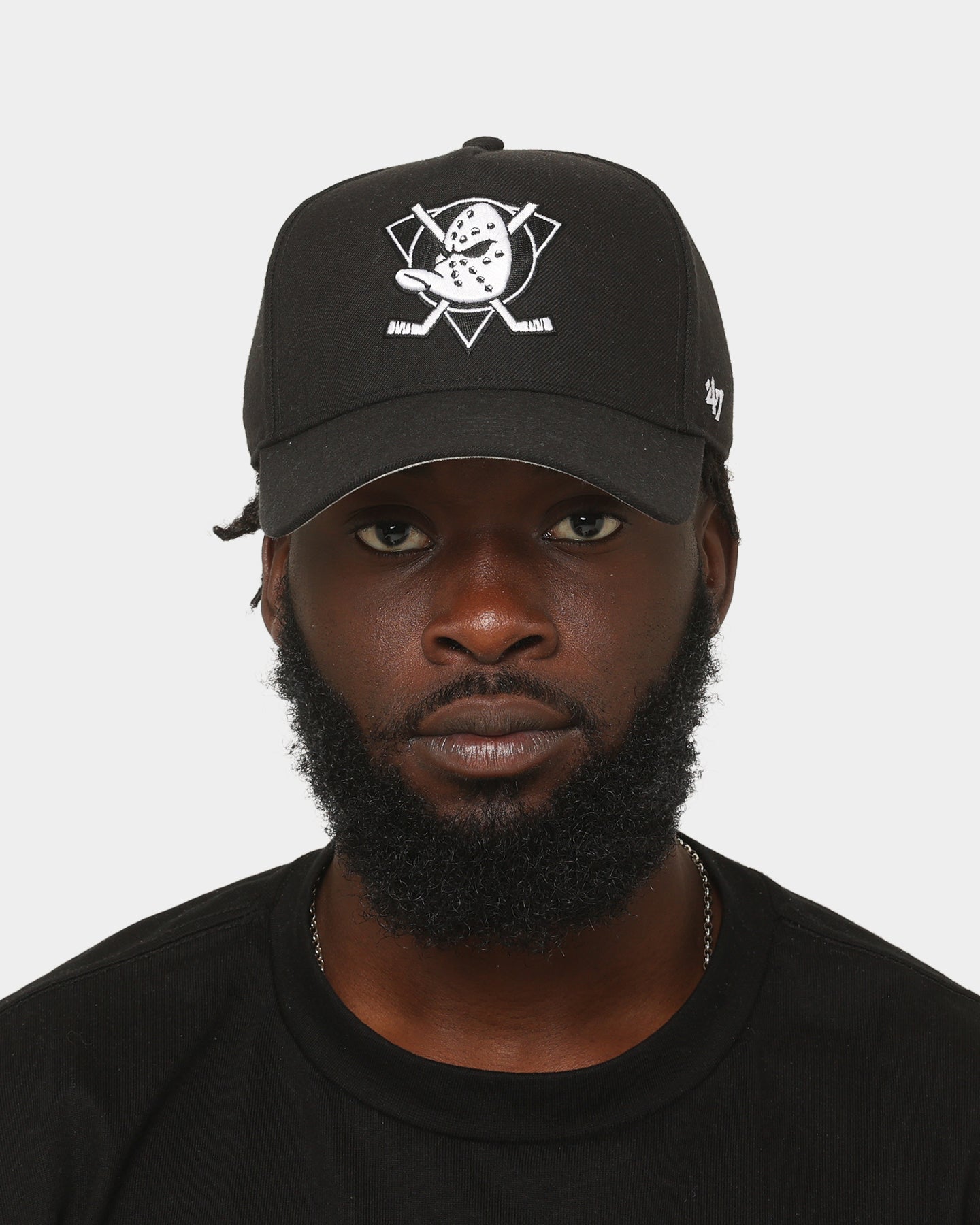 47 Brand Anaheim Ducks '47 MVP DT Snapback Black/White Adjustable Hat - Official NHL Hockey Cap for Men & Women - Perfect for Games, Sports Events & Casual Wear
