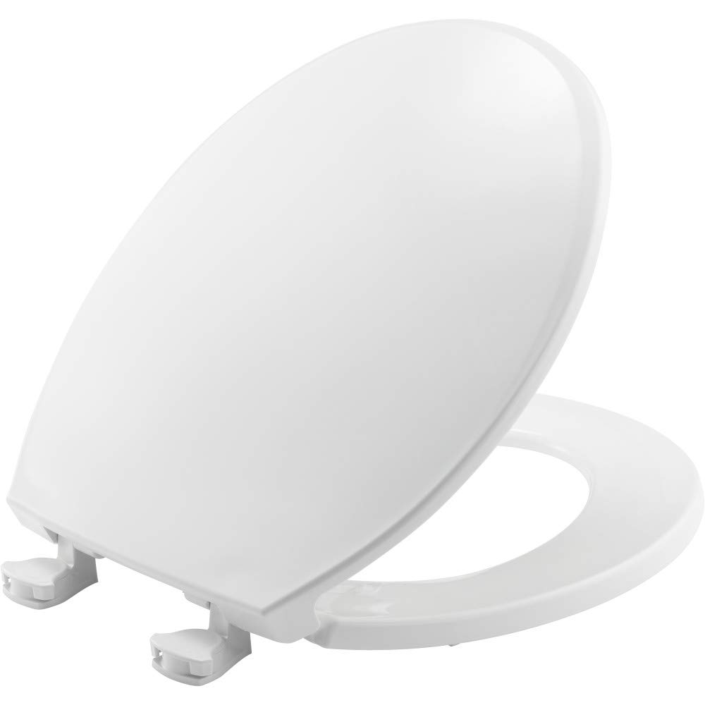 Easy-Clean White Plastic Round Toilet Seat with Quick-Change Hinges | CHURCH 3EC 000 | Durable & Hygienic Bathroom Upgrade for Homes & Commercial Spaces