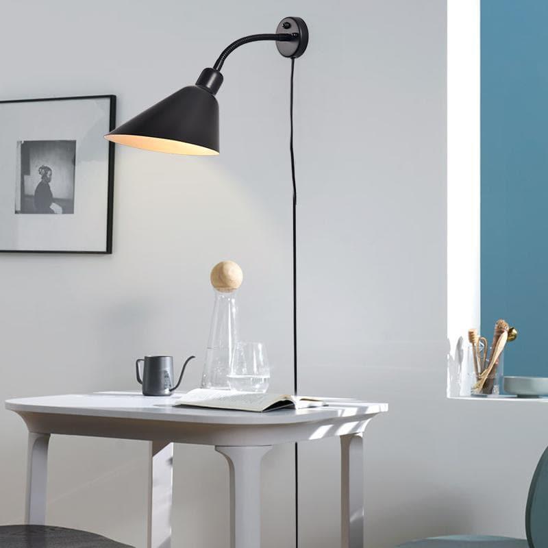 Davis Flexible Wall Lamp with Plug - Adjustable LED Reading Light for Bedroom, Living Room & Office - Dimmable Touch Control, Easy Installation, Perfect for Night Reading & Decor