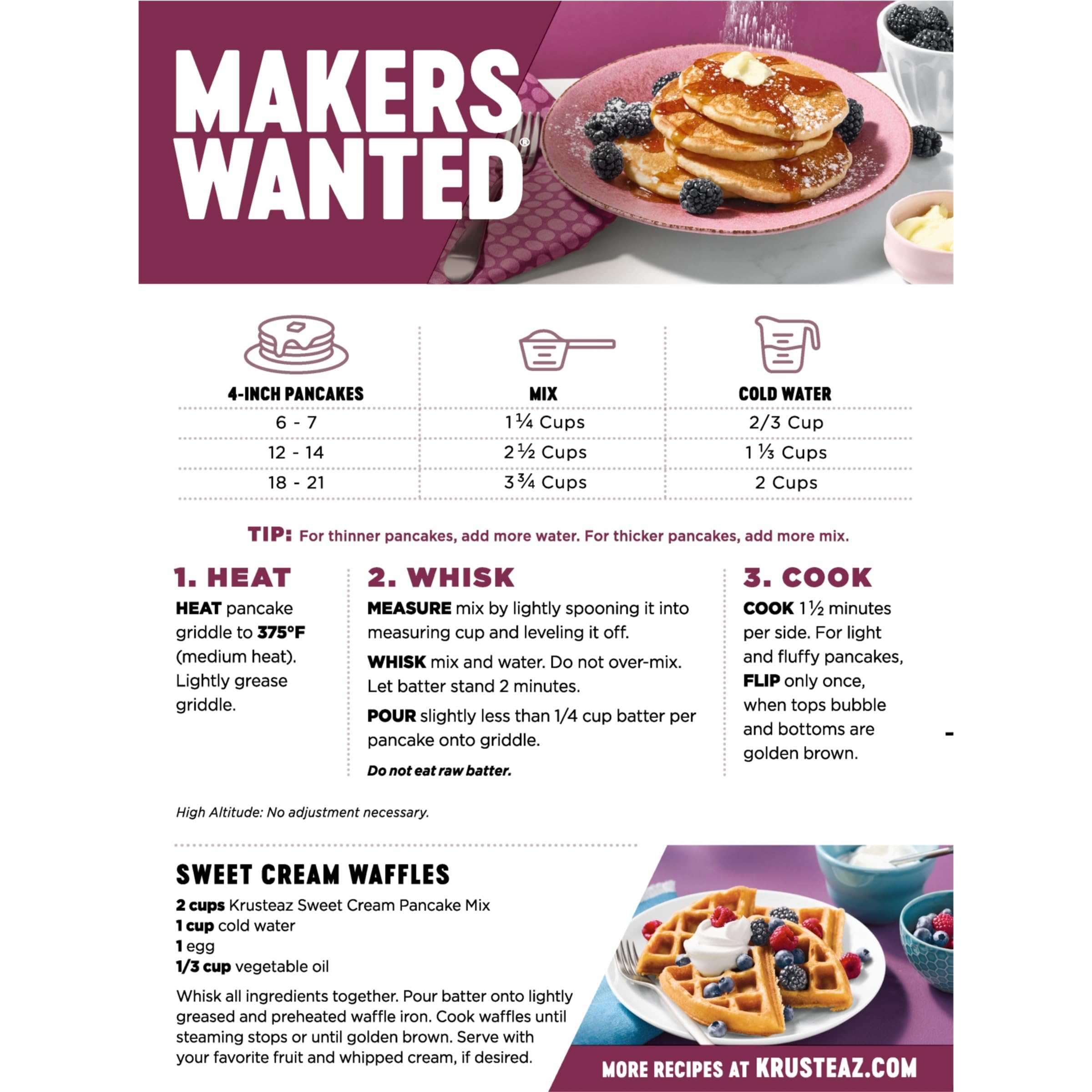 Krusteaz Sweet Cream Pancake and Waffle Mix - Light & Fluffy Buttermilk Pancake Mix - 26 oz Box (Pack of 12) - Perfect for Breakfast, Brunch, and Family Gatherings