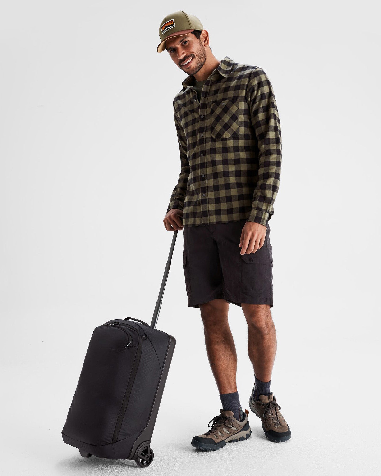 Feather Flight Carry On Luggage - Black Stingray Pattern Lightweight Suitcase for Travel & Business Trips