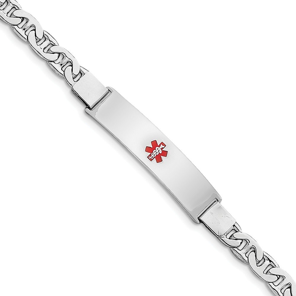 Sterling Silver Medical ID Anchor Link Bracelet for Women & Men - Adjustable Safety Alert Jewelry for Allergies, Diabetes & Emergency Info - Perfect for Daily Wear, Travel & Outdoor Activities
