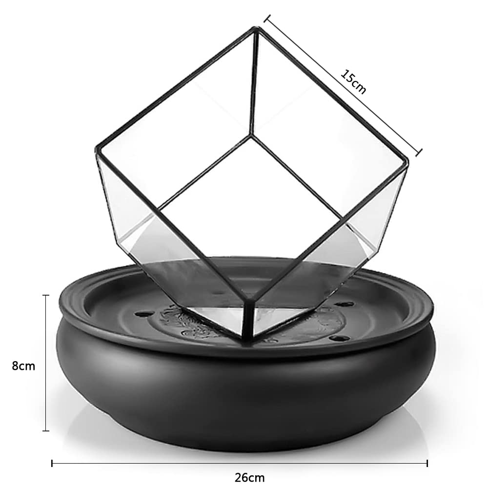 Premium Glass Cutlery Tray with Dry Ice Smoke Effect - Unique Irregular Shaped Serving Dish for Appetizers, Sushi & Desserts | Elegant Food Display Container for Home Kitchens, Restaurants & Hotels | Perfect for Parties, Buffets & Fine Dining Presentations