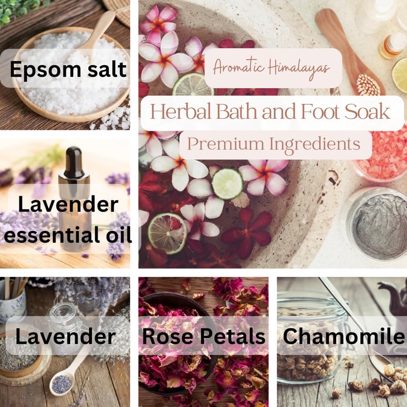 Himalayan Herbal Bath & Foot Soak Salt - Relieve Tired, Swollen Feet & Muscle Pain | Detox & Improve Circulation | 2 Pack (10g Each) | Perfect for Post-Workout Recovery & Spa Relaxation