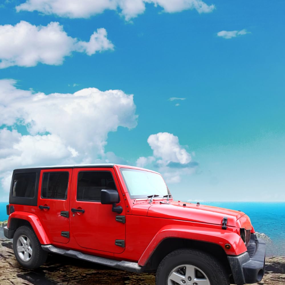 JeCar Black Door Hinge Cover Trim Exterior Accessories for Jeep Wrangler JK JKU Sport Rubicon Sahara (2007-2018) - Durable Protection & Stylish Upgrade for Off-Road Adventures