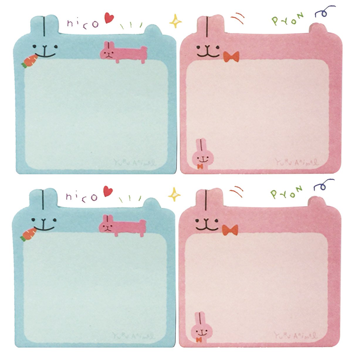 Wrapables Bunny Sticky Notes Set of 2 - Cute Animal Memo Pads for Office, School & Home Organization - Perfect for To-Do Lists, Reminders & Creative Note Taking