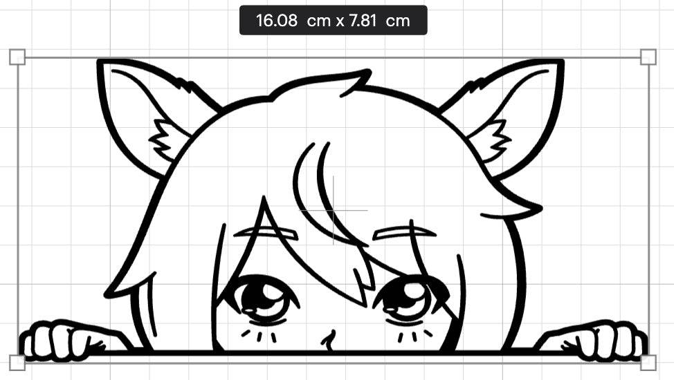 Custom EPP® Windshield & Bumper Vinyl Decals - Anime Catgirl Peek Design Stickers for Cars, Trucks & Motorcycles - Perfect for Anime Fans & Car Enthusiasts