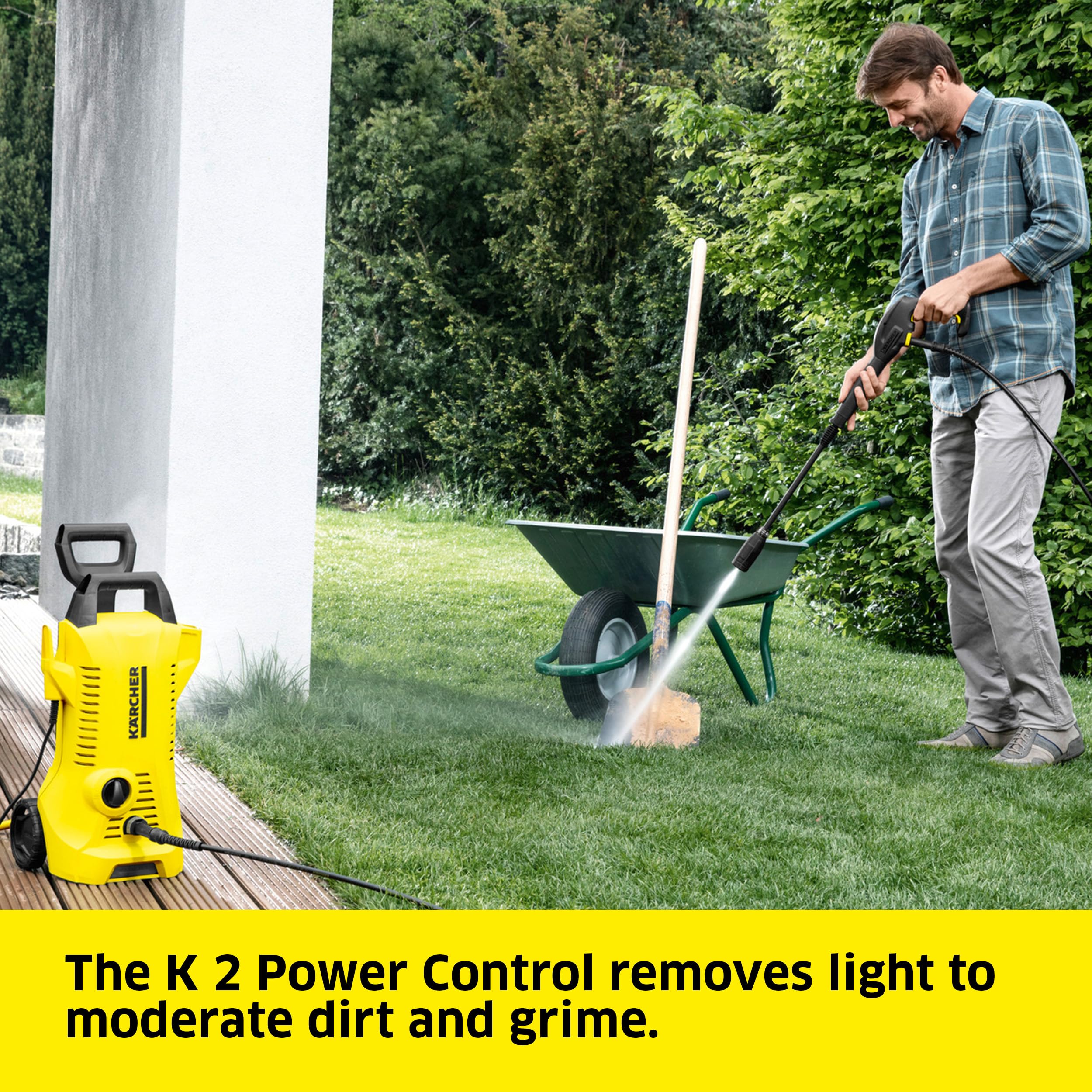 Kärcher K2 Power Control Electric Pressure Washer - 2000 PSI, 1.45 GPM, 25 ft Hose with 2 Spray Wands for Home Cleaning, Driveway, Deck & Patio Washing