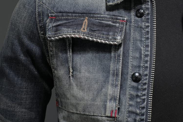 Men's Denim Jacket - Classic Blue Jean Jacket with Lapel & Zipper for Spring & Autumn | Casual Outerwear for Everyday Wear, Date Nights & Weekend Outings