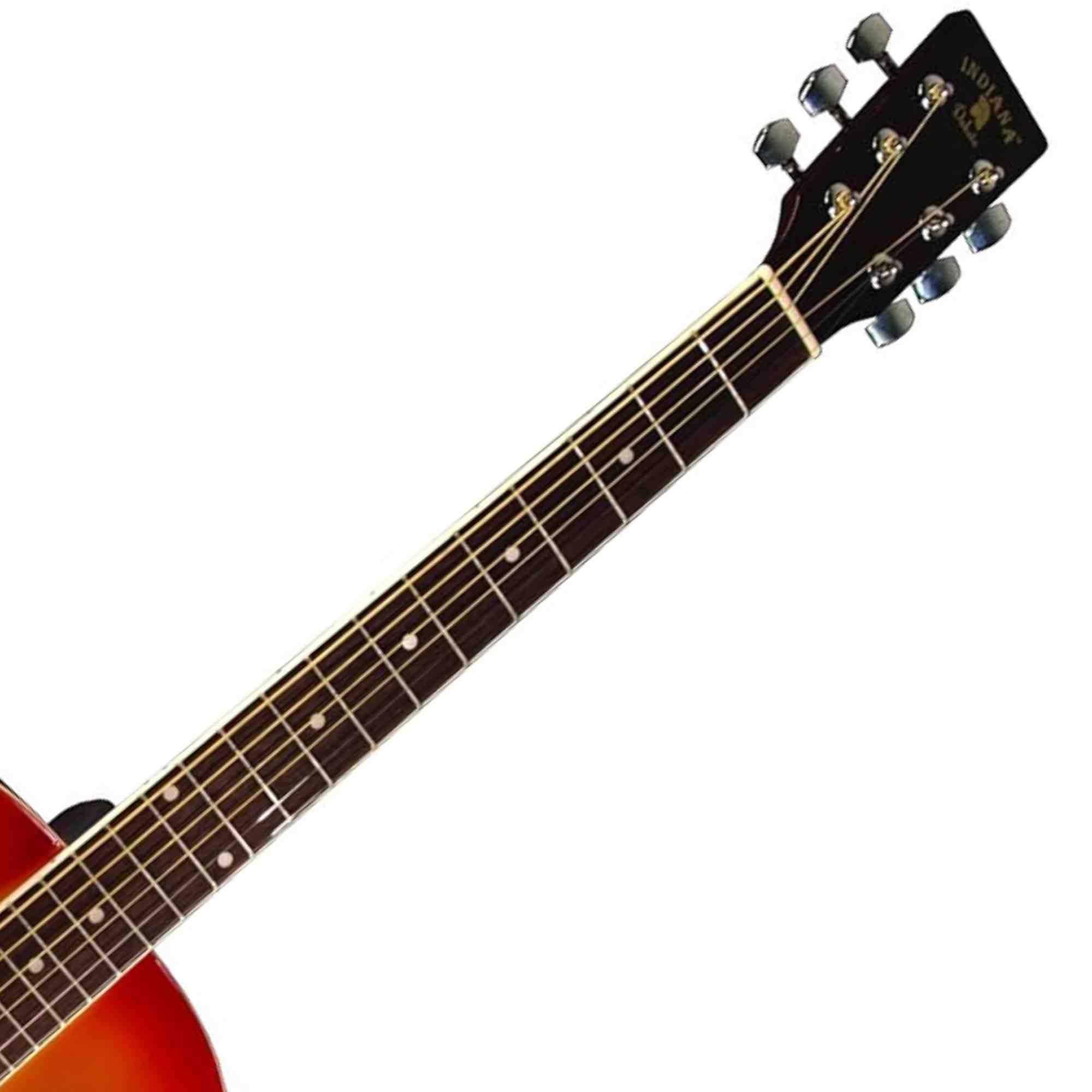 INDIANA 6-String Acoustic Guitar for Right-Handed Players - Cherry Sunburst Finish (IDA-CB) | Perfect for Beginners, Camping & Live Performances