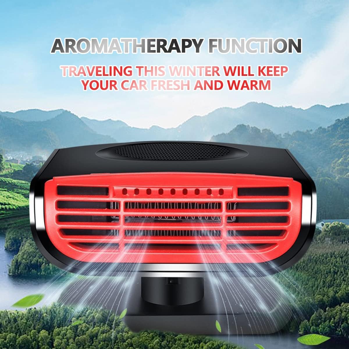 150W 12V Portable Car Heater & Defroster - Fast Heating Mini Heater for Winter, Cigarette Lighter Plug-in Car Warmer - Perfect for Trucks, Vans & Road Trips in Cold Weather