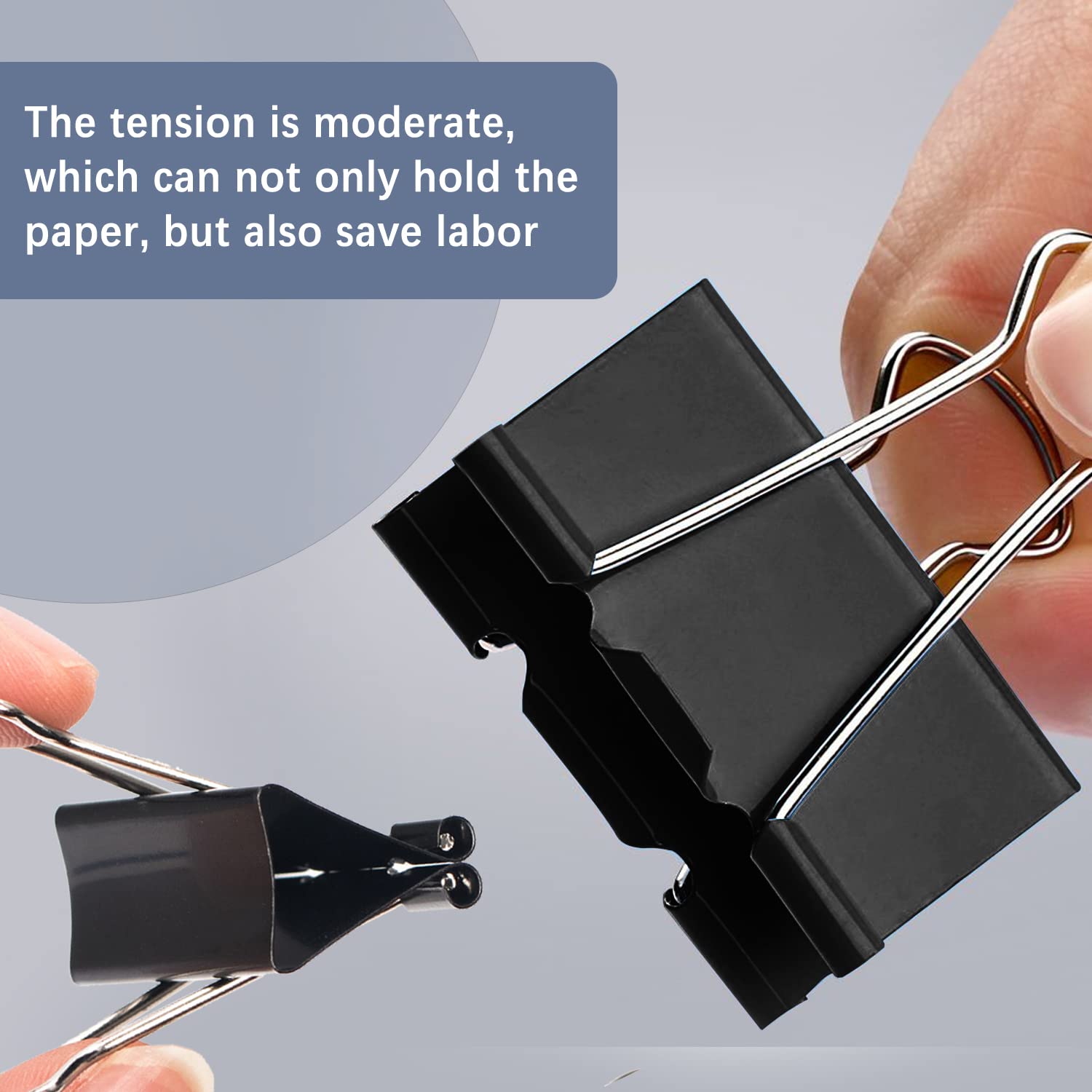30 Pcs Medium Binder Clips 1.25 Inch (32mm) - Black Metal Paper Clamps with Storage Box for Office, School & Business | Perfect for Organizing Documents, Files, and Presentations