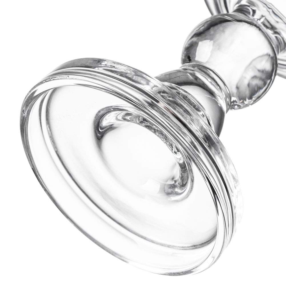 Teensery Clear Glass Candle Holder - 3.5 Inch Tall Pillar Candle Stand for Home Decor, Wedding Centerpiece, Party Table Decorations - Perfect for Dining Tables, Fireplace Mantels & Romantic Ambiance
