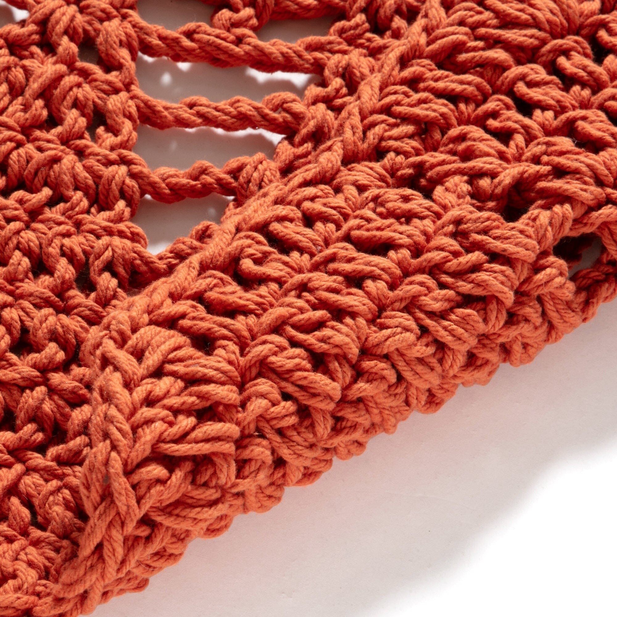 Handmade Orange Crochet Flower Rug - 39