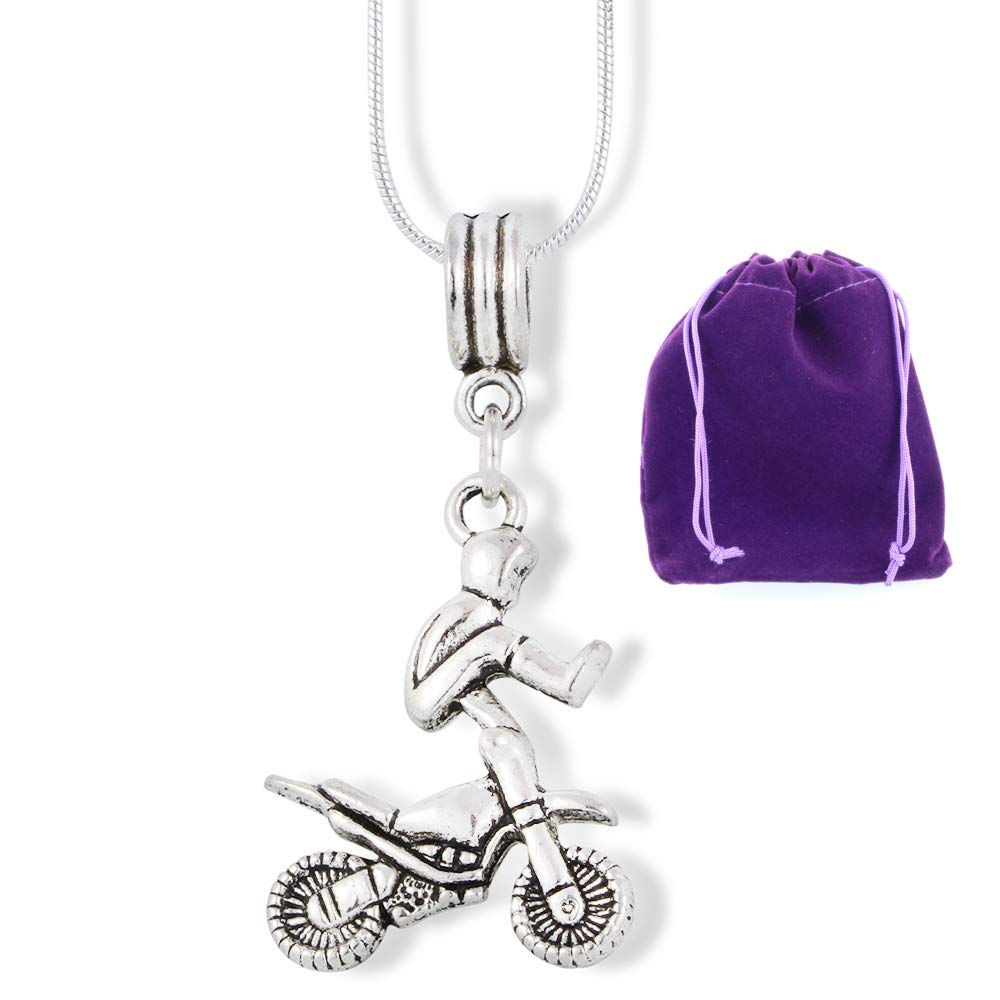 Stylish Motocross Jewelry for Women & Men - Dirt Bike Charm Pendant Necklace for Moto Cross Fans | Perfect Gift for Riders & Off-Road Enthusiasts | Wear for Racing Events, Bike Shows & Outdoor Adventures