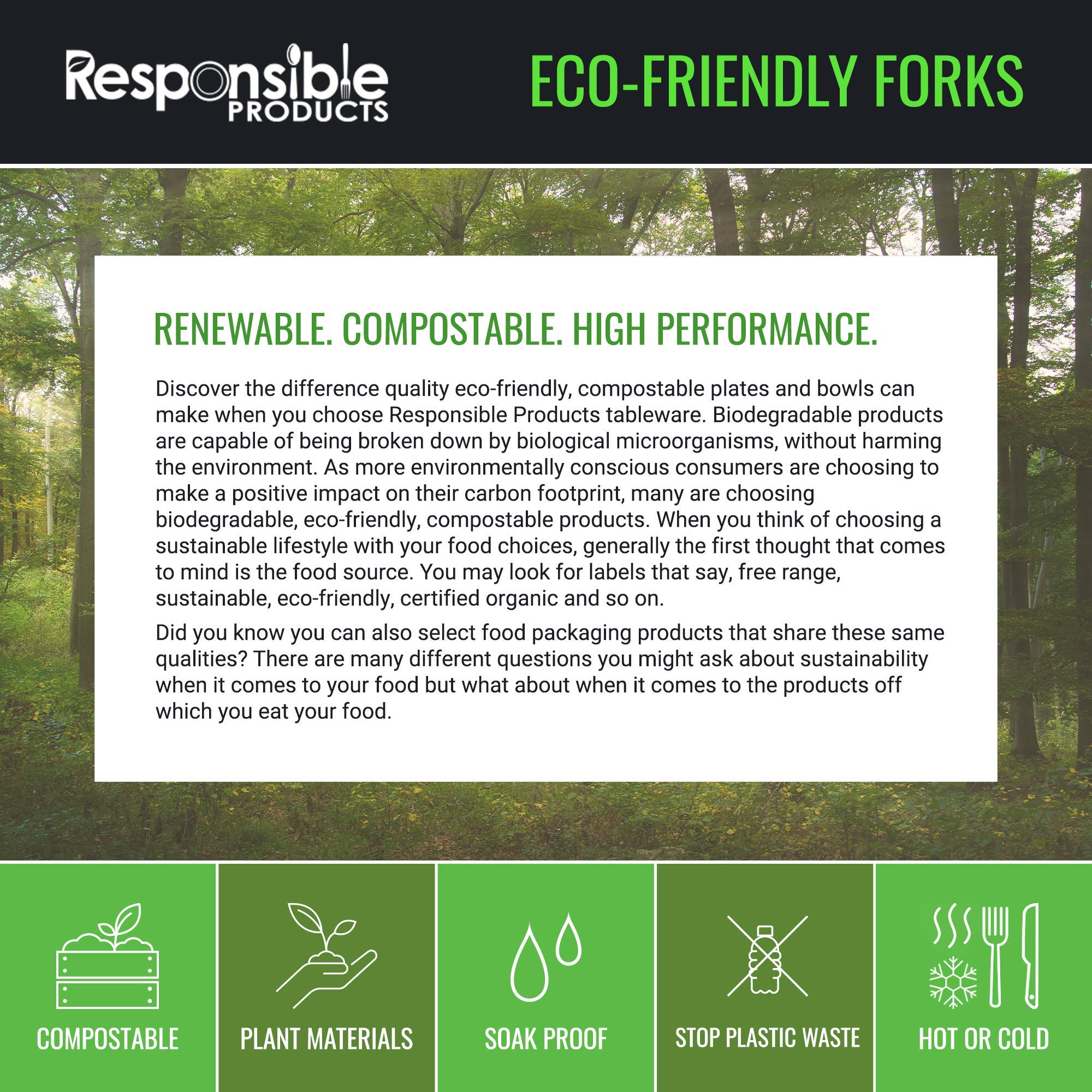 100% Natural Wooden Forks - 6.2 Inch Extra Strength Disposable Cutlery, Eco-Friendly Plant-Based Utensils (2000 Pack) - Perfect for Picnics, Parties, Camping & Outdoor Dining