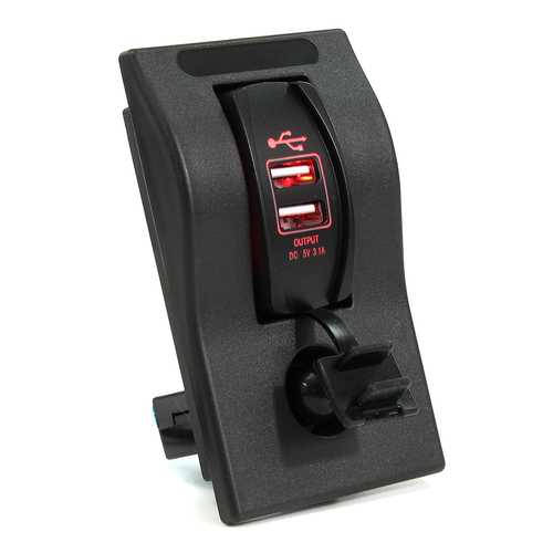 12V/24V Waterproof Dual USB Charger Port for Car & Marine - 5V 2.1A/1A Fast Charging Compatible with iPhone X/8/8 Plus & Samsung - Perfect for Boats, RVs, Trucks & Outdoor Adventures