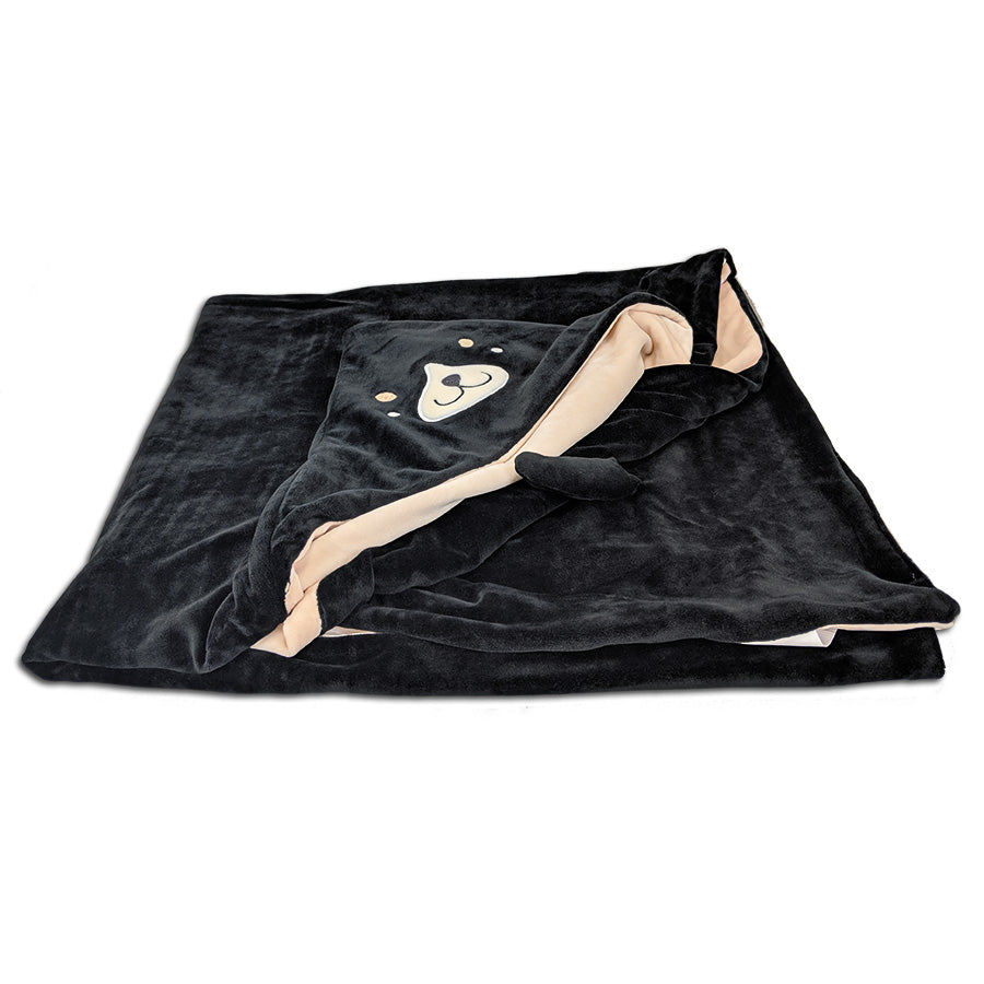 Wylie The Dog Hooded Animal Blanket for Kids - Soft Fleece Wearable Blanket for Boys & Girls - Perfect for Sleepovers, Movie Nights & Winter Snuggles