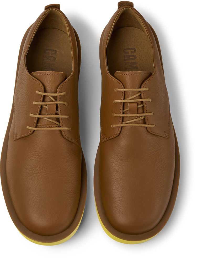 Camper Men's Wagon Oxford Flat - Comfortable Casual Shoes for Walking, Travel & Everyday Wear | Breathable Leather Loafers for Men | Slip-On Style for Work & Outdoor Activities