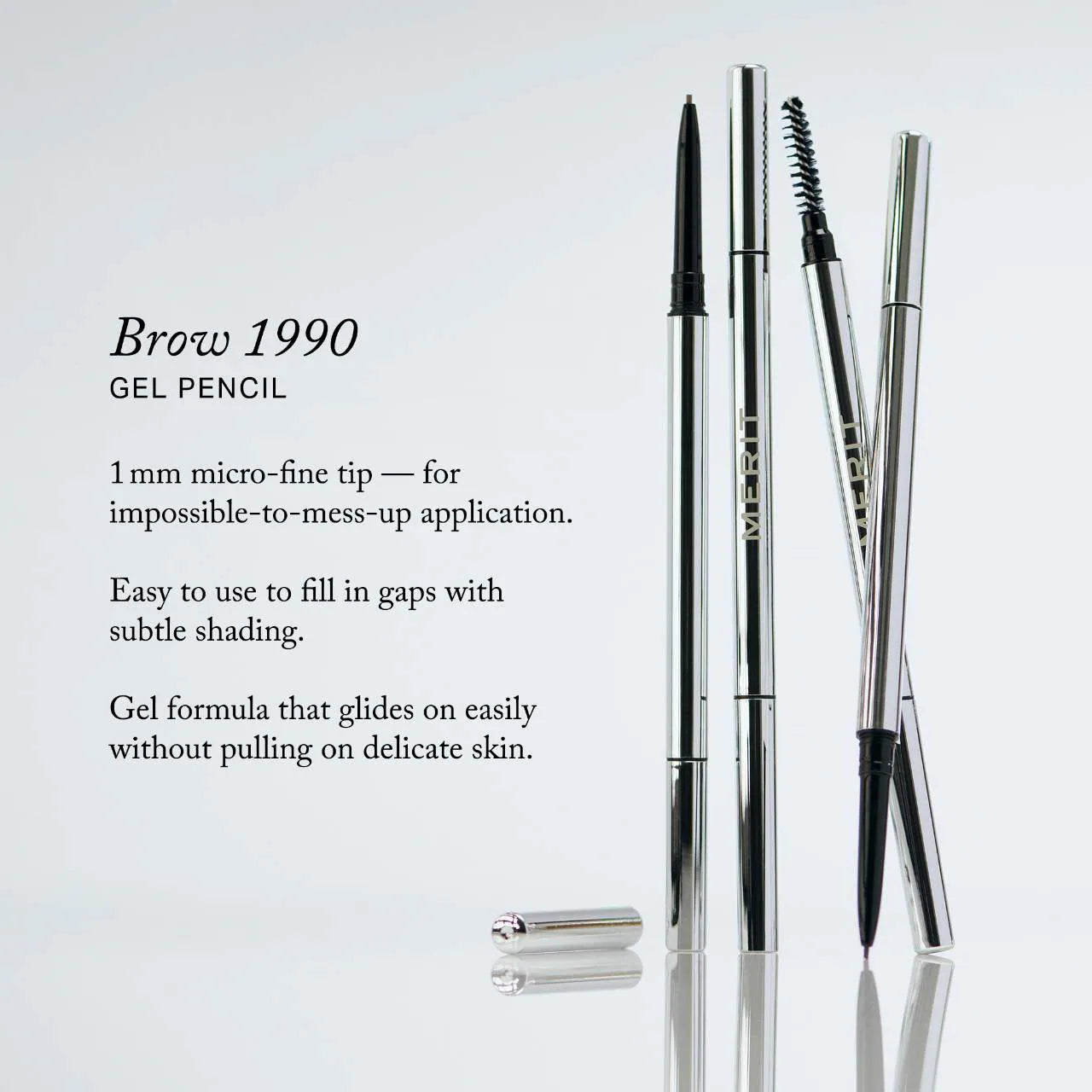 MERIT Brow 1990 Ultra Fine Eyebrow Gel Pencil - 2 Natural Shades for Precise Brows | Waterproof & Long-Lasting | Perfect for Daily Makeup & Professional Looks
