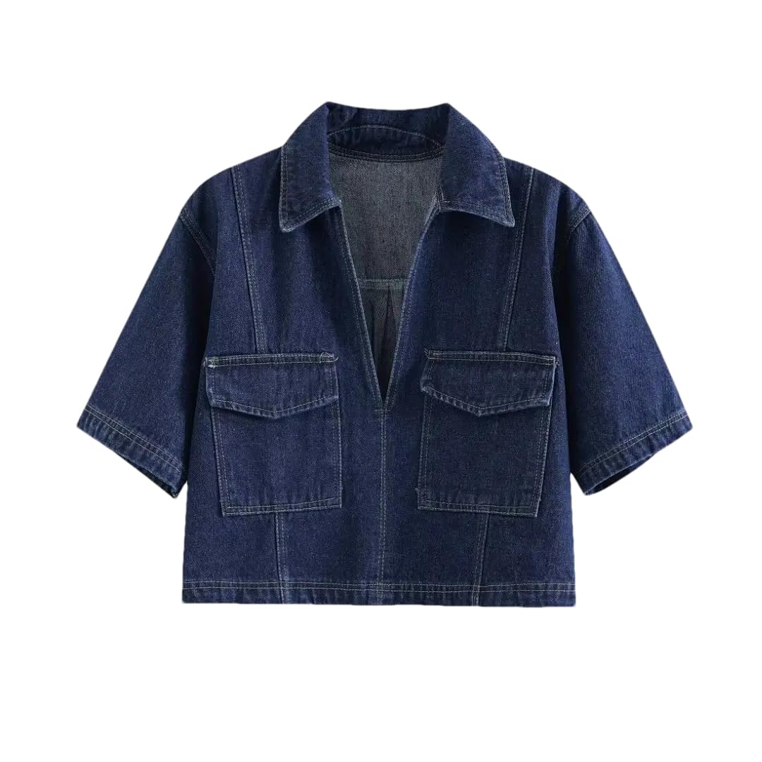 Vintage Women's 2-Piece Lounge Set - Denim Shorts & Tracksuit Outfit for Vacation, Summer Travel & Casual Wear | Comfortable Women's Suits for Beach, Shopping & Relaxing