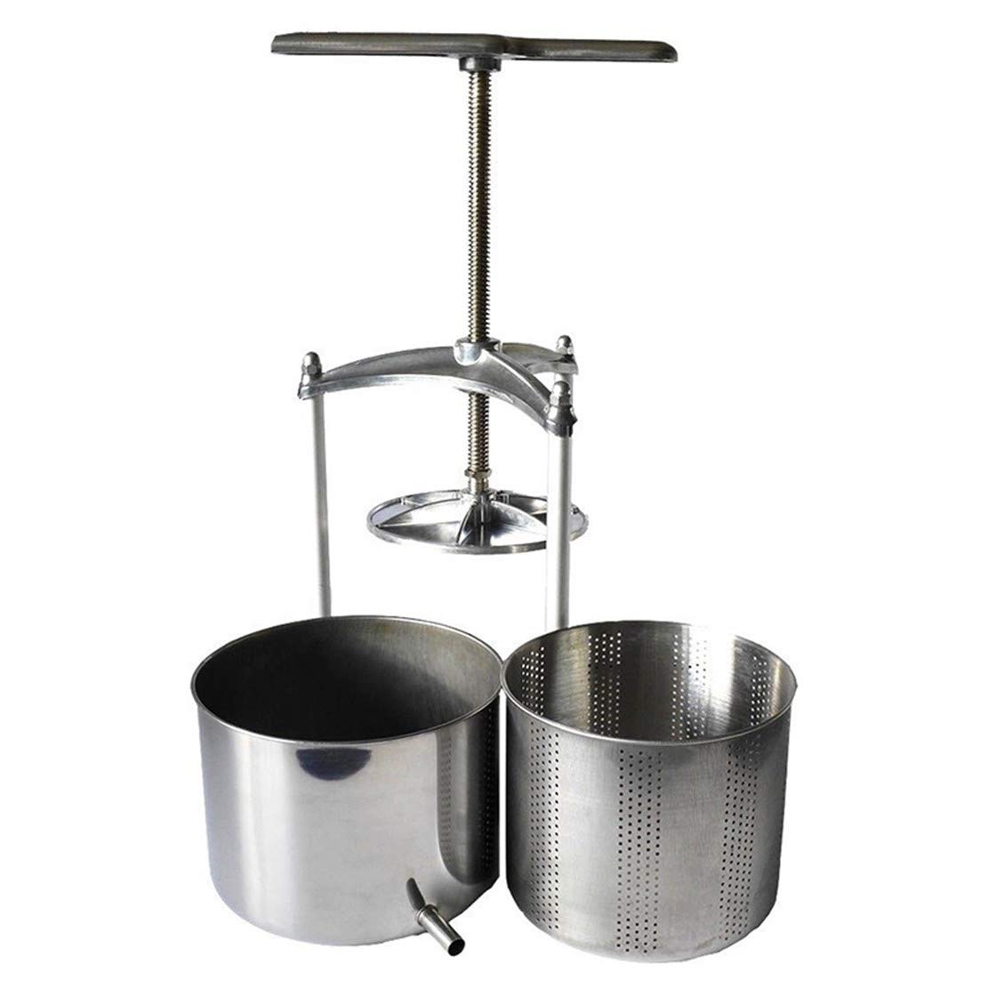 Stainless Steel 3L Manual Fruit Juicer Press - Household Juice Extractor with Pulp Separation for Fresh Apple, Orange, Grape & More - Perfect for Homemade Juice, Cider & Healthy Drinks