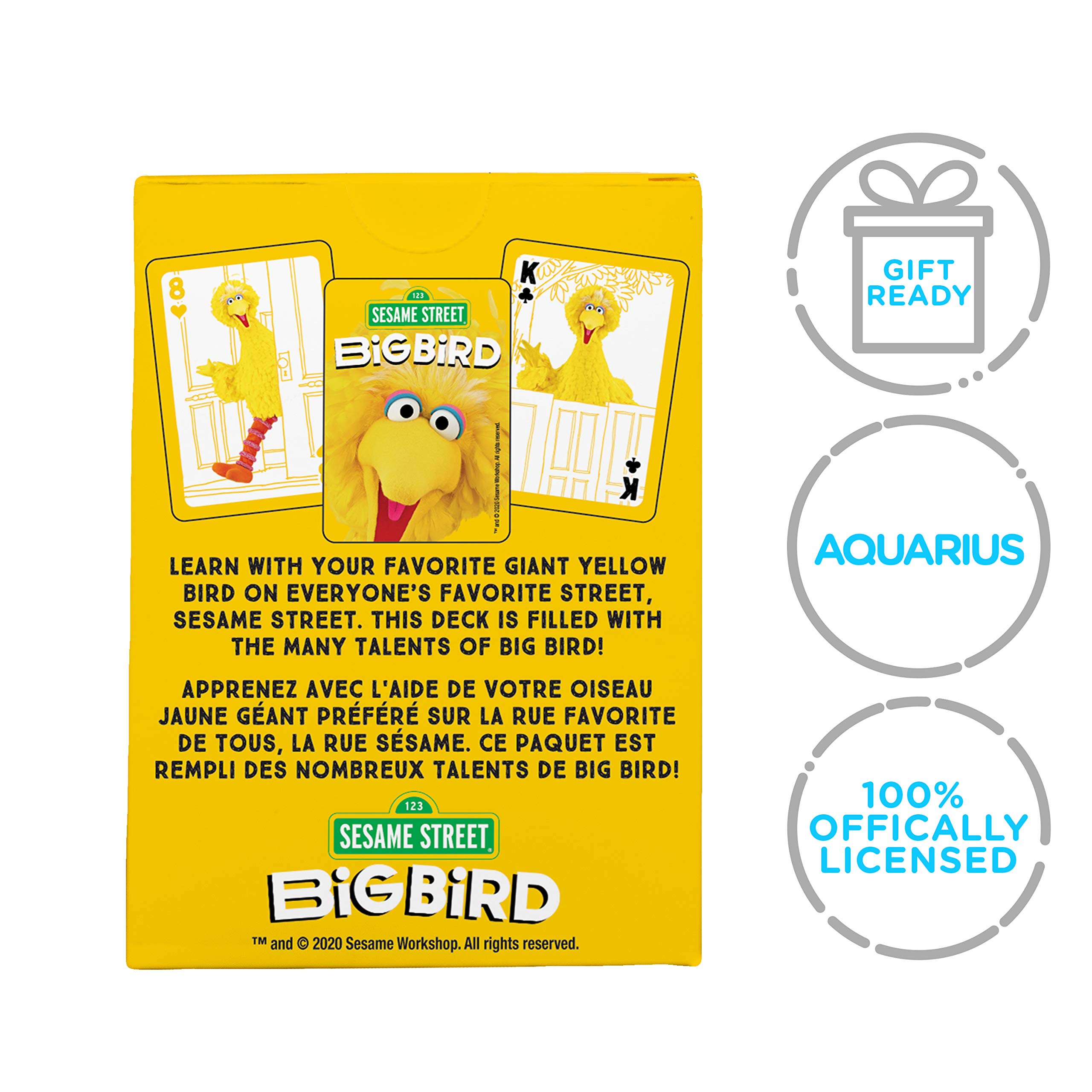 **AQUARIUS Sesame Street Big Bird Playing Cards - Officially Licensed Deck for Poker, Blackjack & Family Game Night - Collectible Big Bird Themed Card Games for Kids & Adults**
