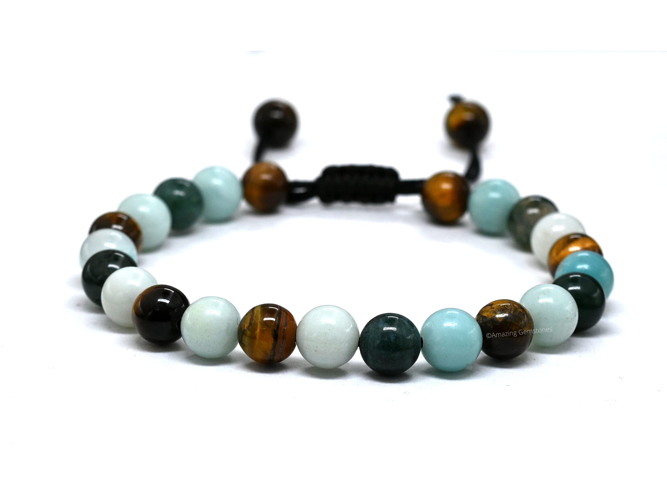 Virgo Zodiac Crystal Bracelet for Women & Men - Amazonite Moss Agate Tiger Eye Healing Bracelet with Adjustable String, Anxiety Relief & Stress Reduction Birthstone Jewelry Gift | Perfect for Meditation, Yoga & Spiritual Healing