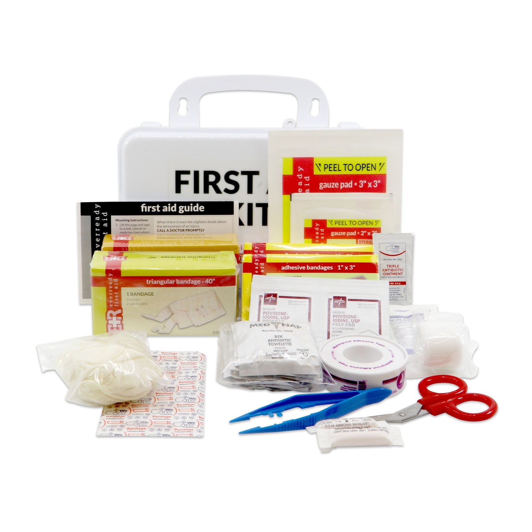 10-Person First Aid Kit with Durable Plastic Case - OSHA Compliant Emergency Medical Supplies for Home, Office, Camping & Travel Safety