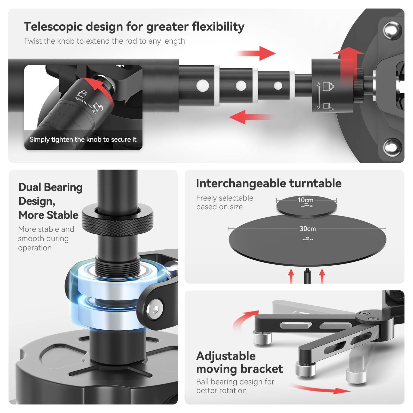 360 Degree Rotating Camera Turntable with 43.3