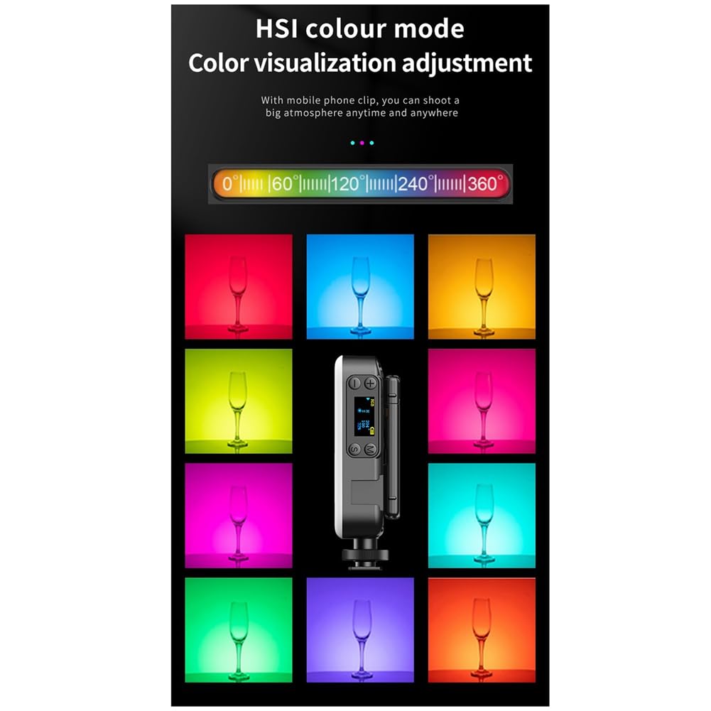 LED Photography Lights with RGB Fill Light & Phone Stand for Live Streaming