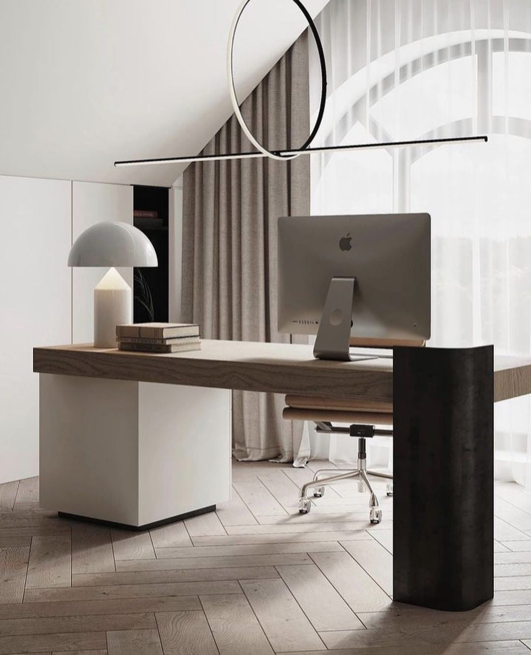 Atollo Modern Metal Table Lamp - Minimalist Design for Living Room, Bedroom & Office - Dimmable LED Desk Light for Home Decor & Workspace Lighting